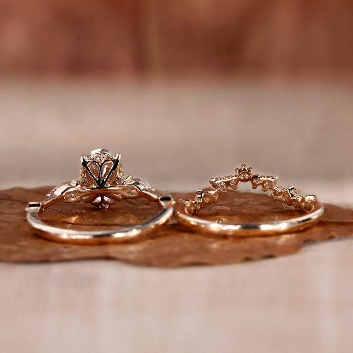 Oval Cut 2CT Moissanite Sterling Silver Bridal Ring Set | SEÓRA