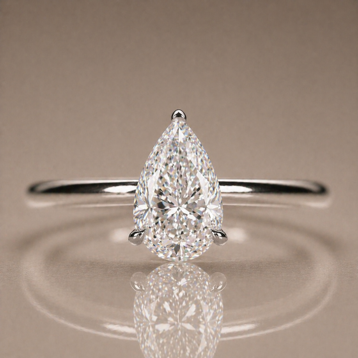 Custom Cut Solitaire 18K Gold or Silver Ring | SEÓRA