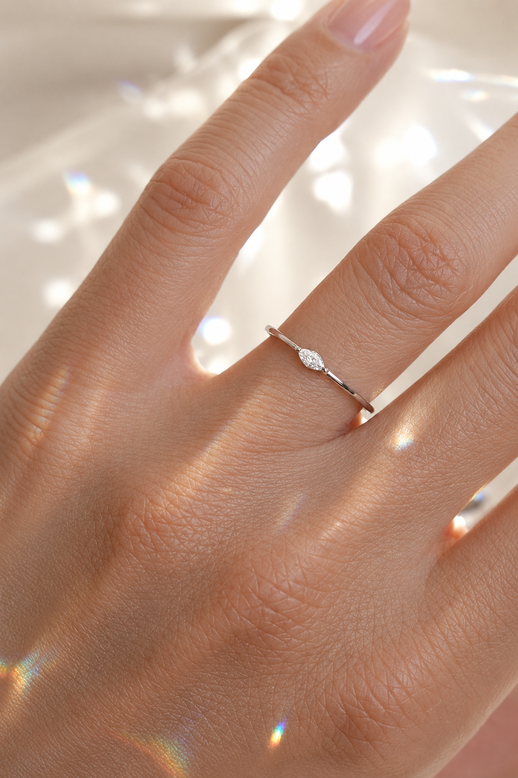 Marquis Cut Zircon in Silver Ring | SEÓRA