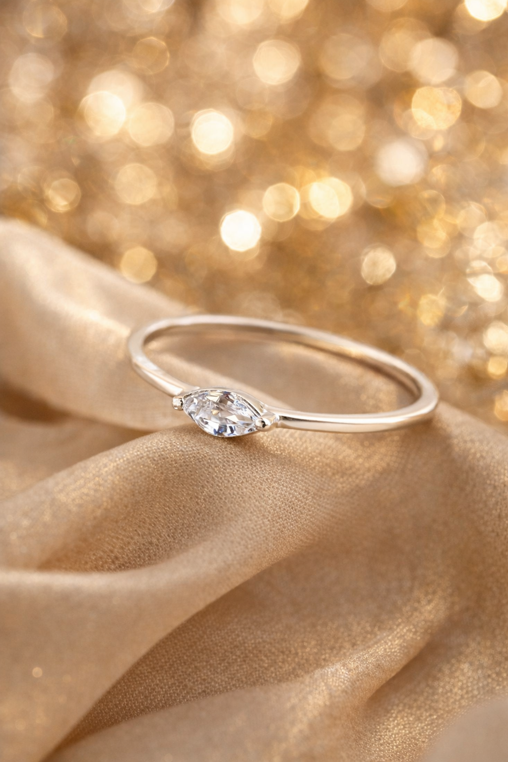 Marquis Cut Zircon in Sterling Silver Ring | SEÓRA