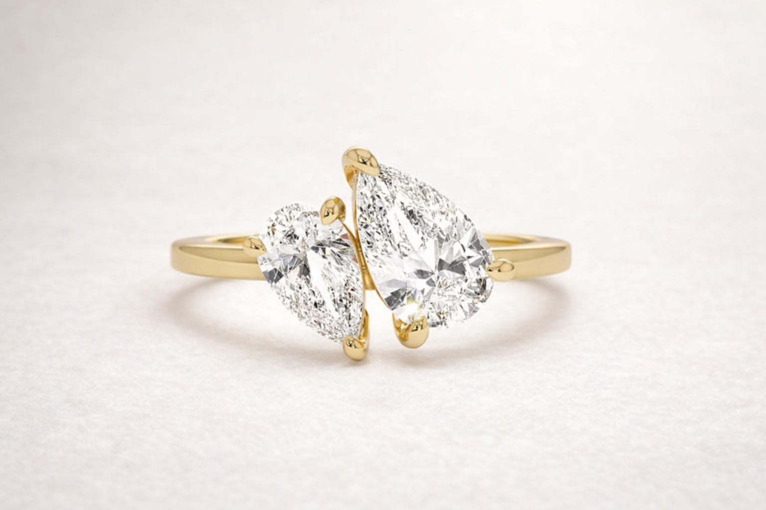 Double Pear Moissanite Ring in Sterling Silver | SEÓRA
