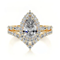 Pear Halo Moissanite Bridal Set in 925 Sterling Silver | Matching Wedding Ring Set | SEÓRA