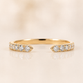 Open  Pavé Ring, Minimalist Stackable Moissanite Silver, Gold Ring | SEÓRA