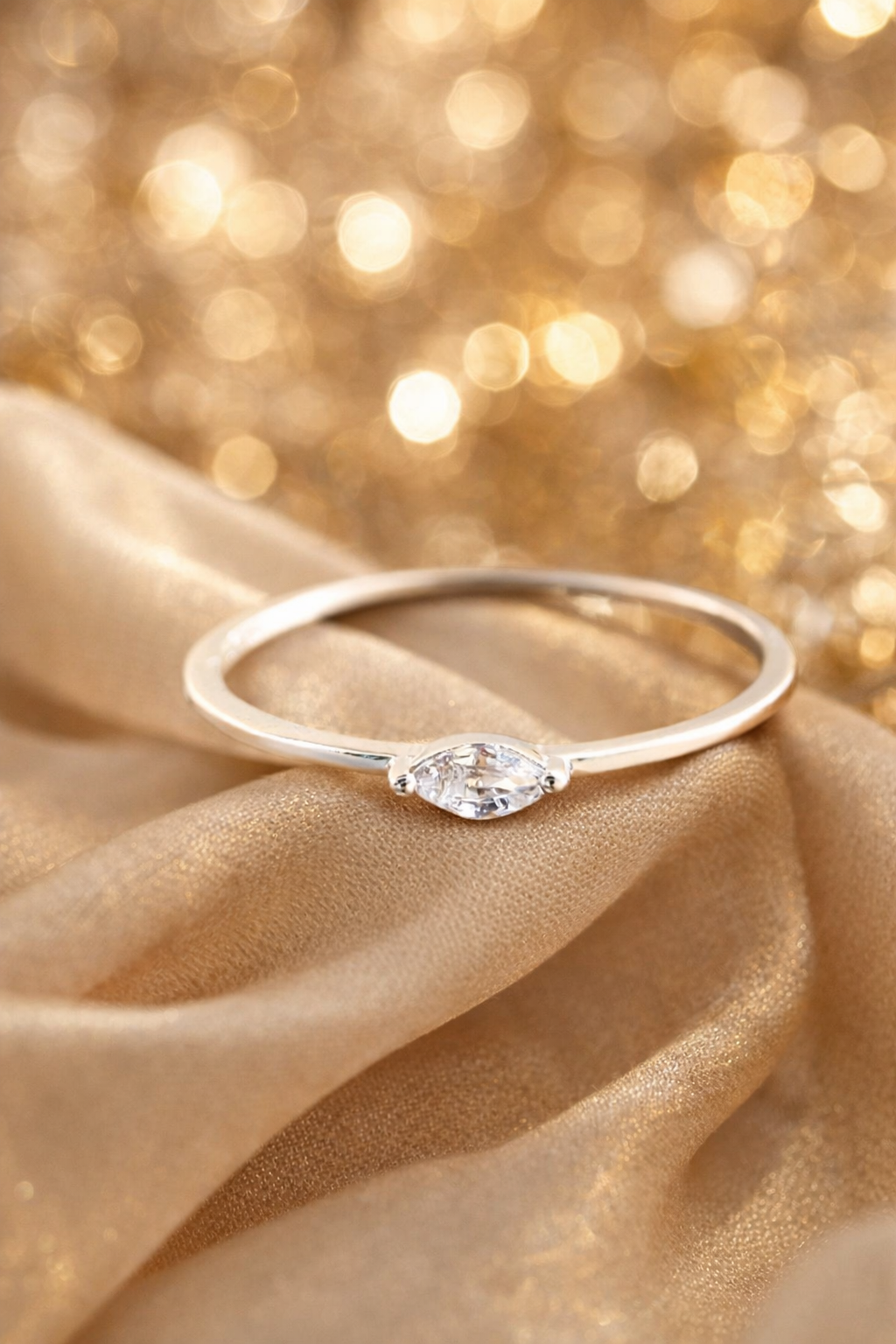 Marquis Cut Zircon in Sterling Silver Ring | SEÓRA