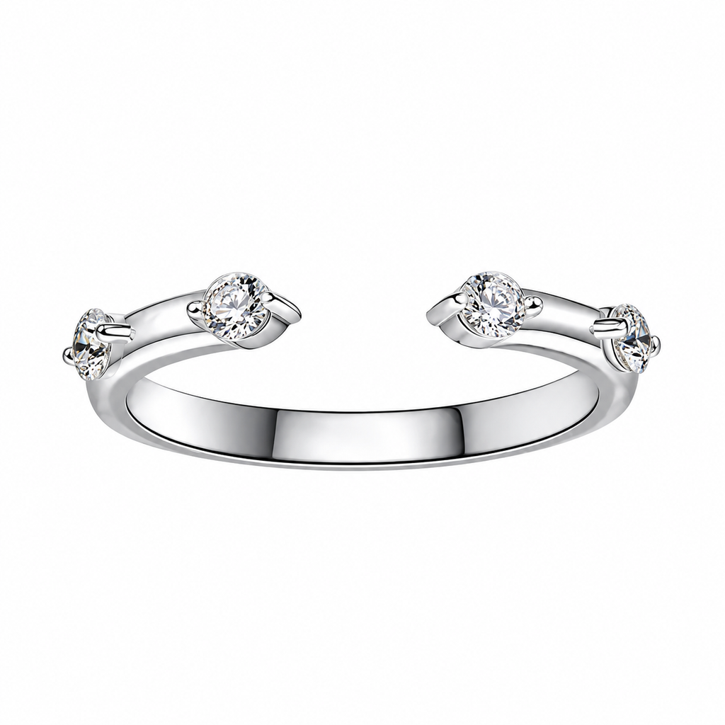 2CT Marquise Moissanite Bridal Ring Set in Sterling Silver | 3 Ring Wedding Set | Stackable Engagement Rings
