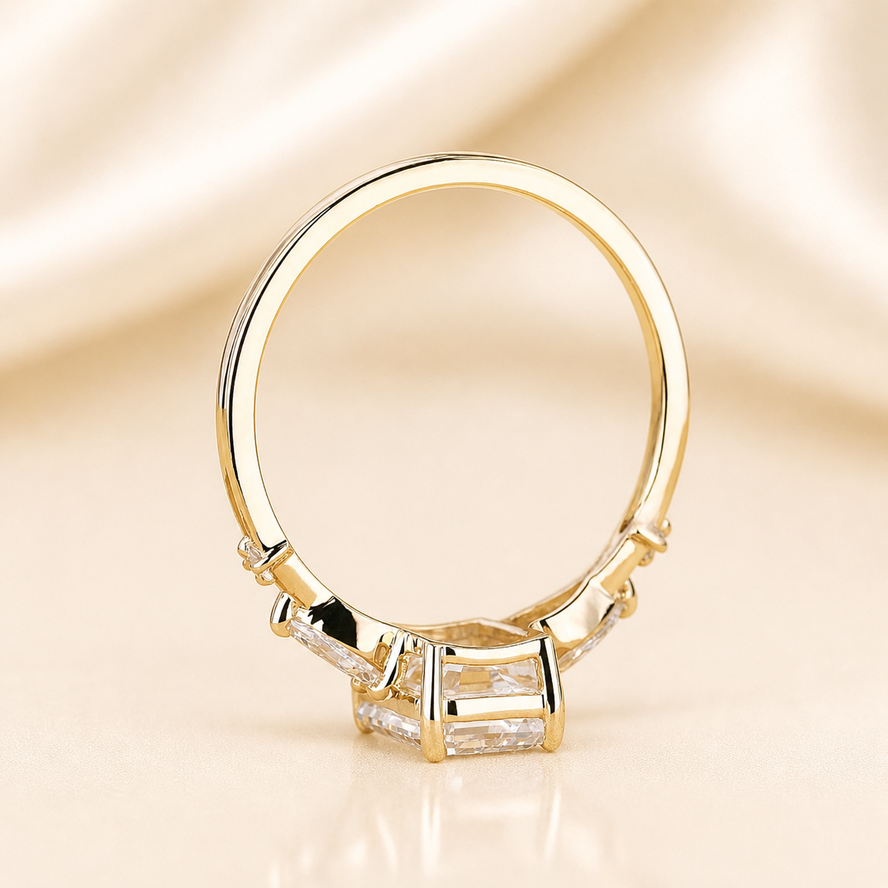 Emerald Cut Moissanite Ring 2CT in Sterling Silver– Engagement Ring | SEÓRA