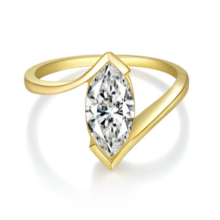 Marquis Cut 1CT Moissanite in Sterling Silver Ring | SEÓRA