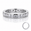 Moissanite Eternity Ring | 925 Sterling Silver Wedding Band | Anniversary Ring