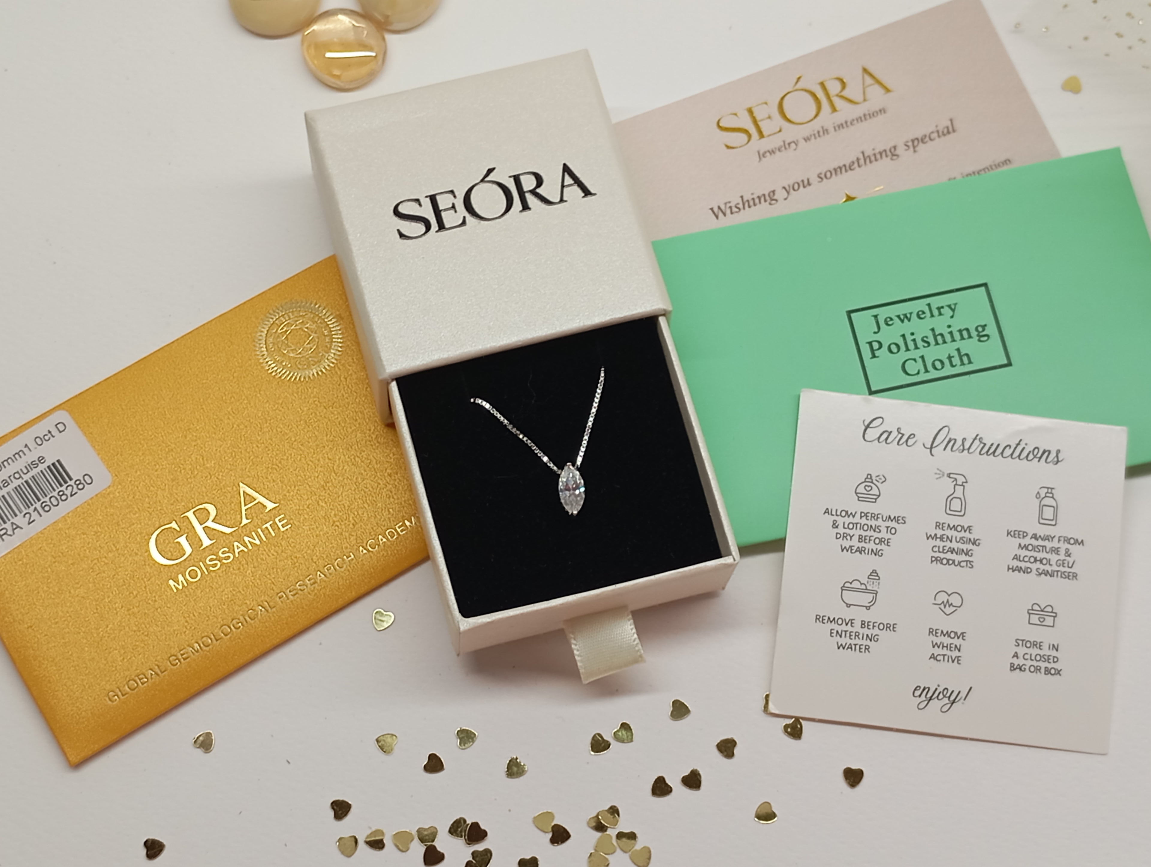 Marquise Cut Moissanite Necklace in Sterling Silver | SEÓRA