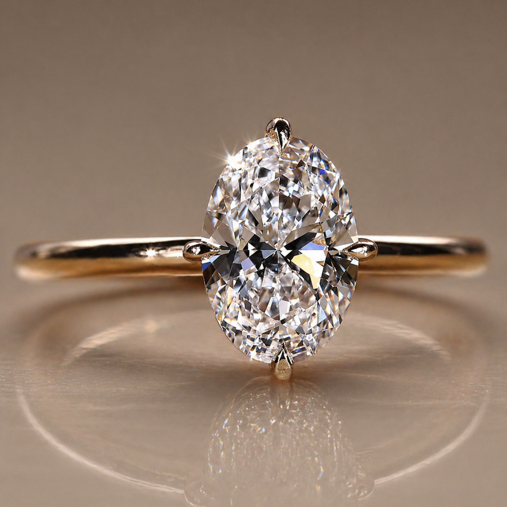 Custom Cut Solitaire 18K Gold or Silver Ring | SEÓRA