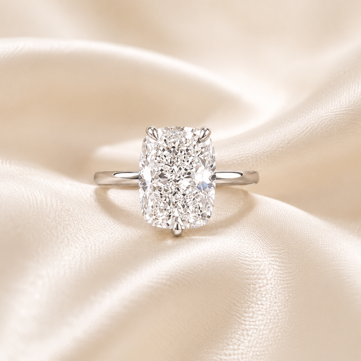 4CT Radiant Moissanite Solitaire Ring in Silver | SEÓRA