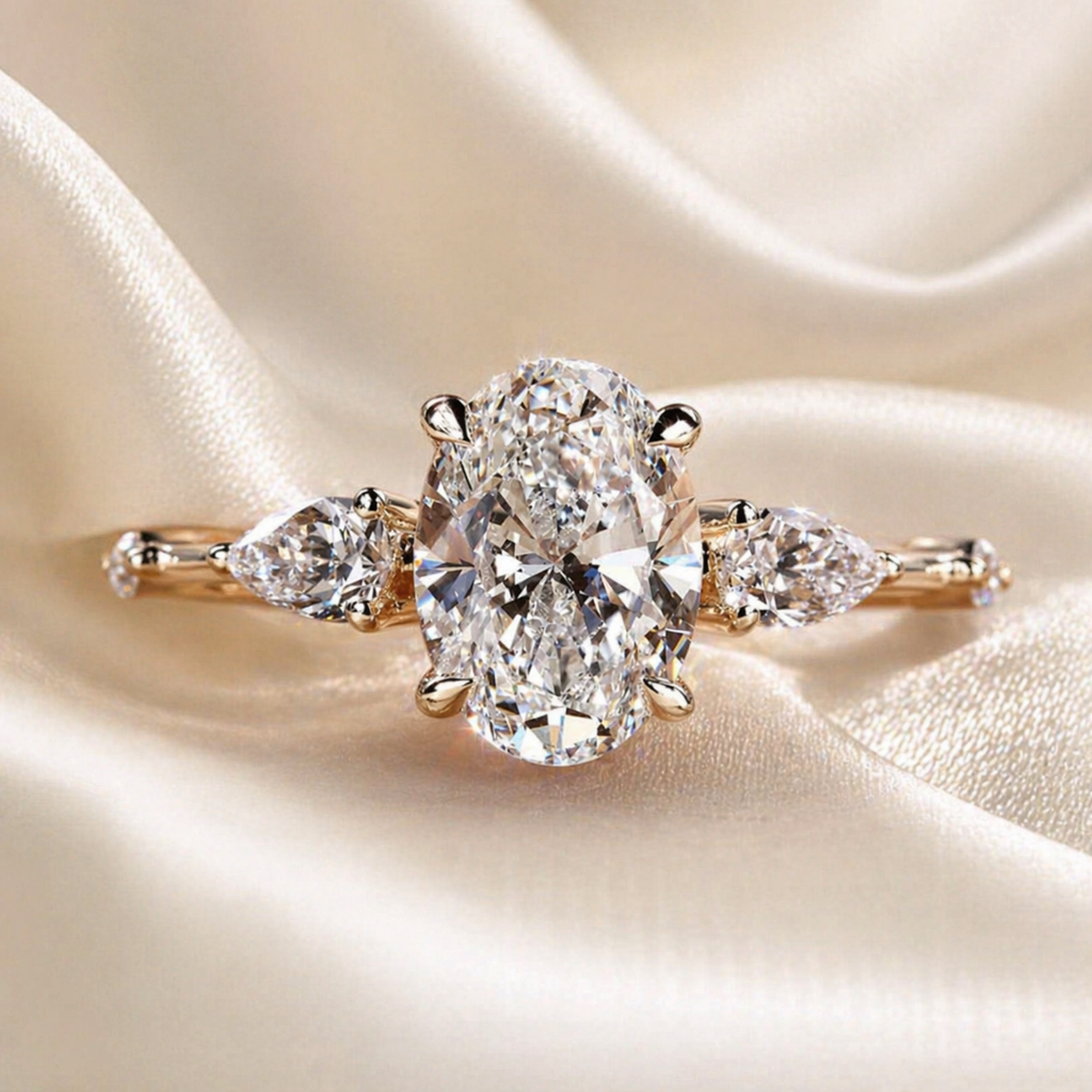 Oval Moissanite Ring 2CT in 18K Gold – Engagement Ring | SEÓRA