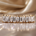 Marquise & Baguette Moissanite Half Eternity 18K Gold Ring | SEÓRA