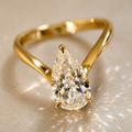 Pear Cut Moissanite Open Wrap Ring – 18K Gold