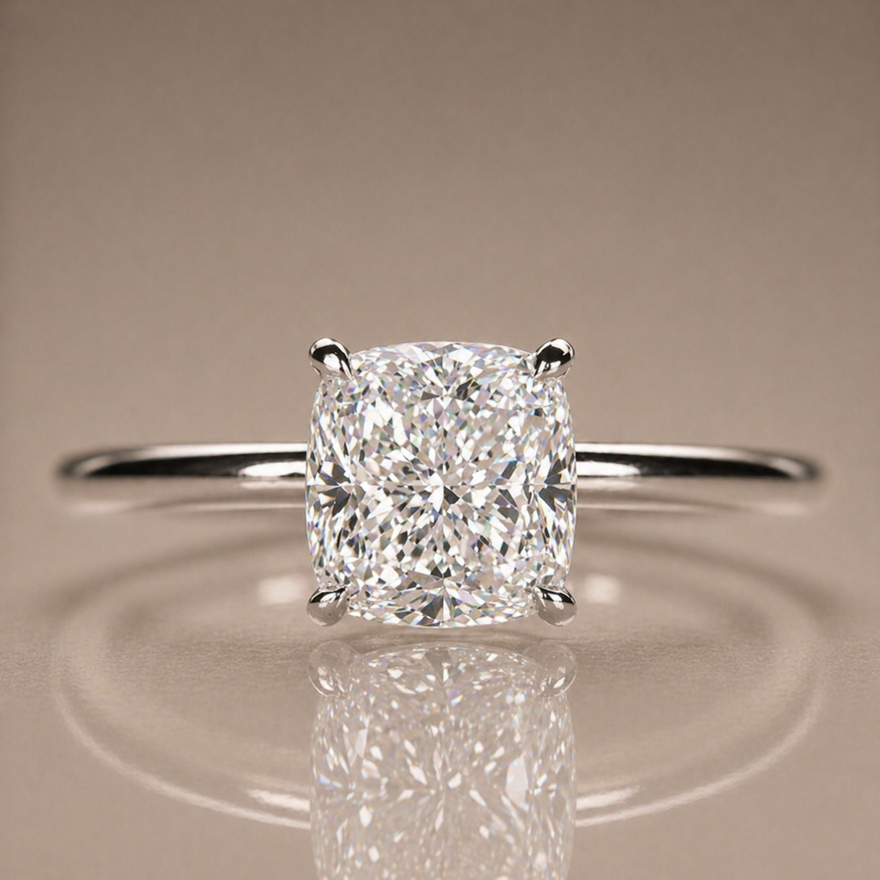 Custom Cut Solitaire 18K Gold or Silver Ring | SEÓRA