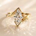 Marquise Open Moissanite 1Ct Ring in 18K Gold – Minimalist Sculptural Ring | SEÓRA