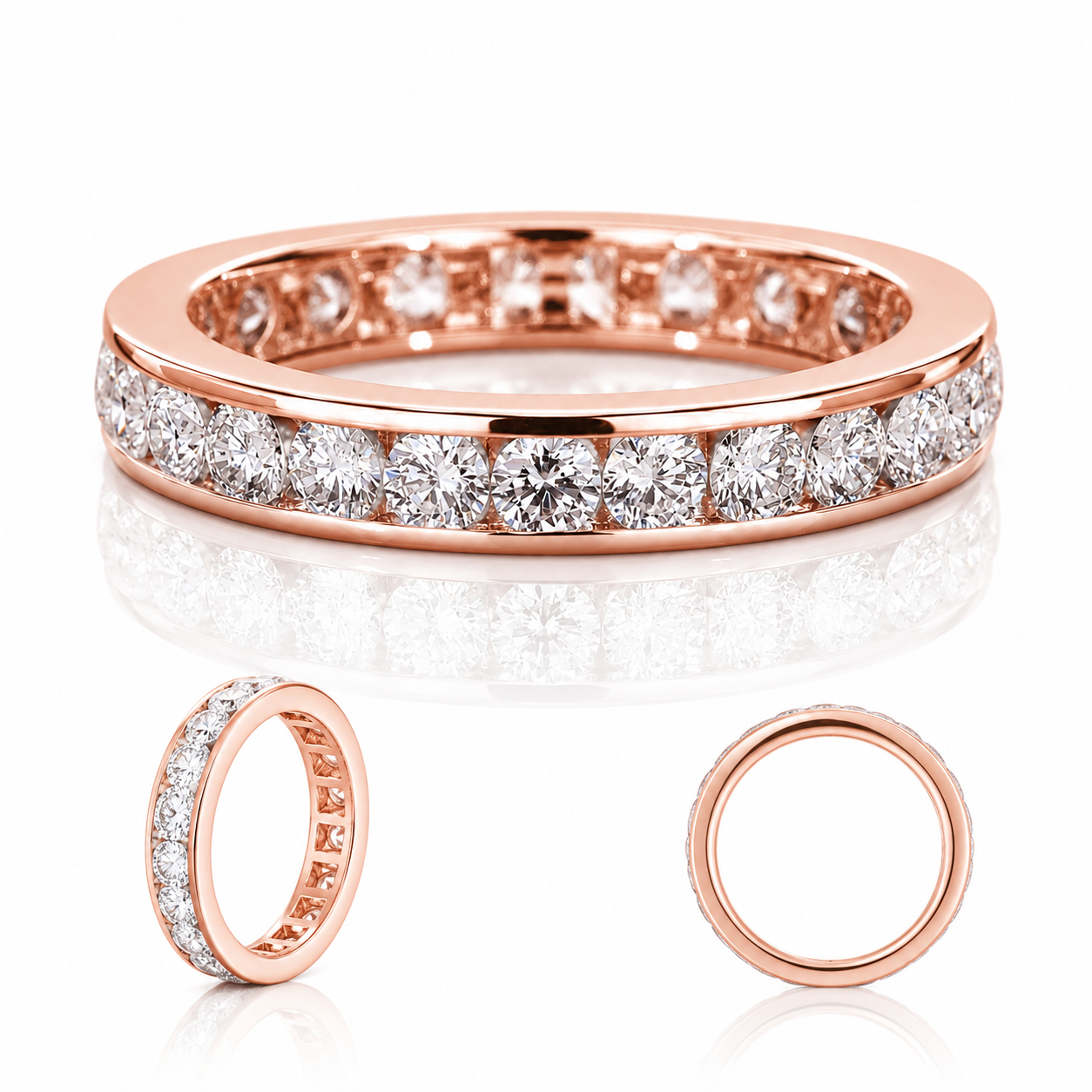 Moissanite Eternity Ring | 925 Sterling Silver Wedding Band | Anniversary Ring