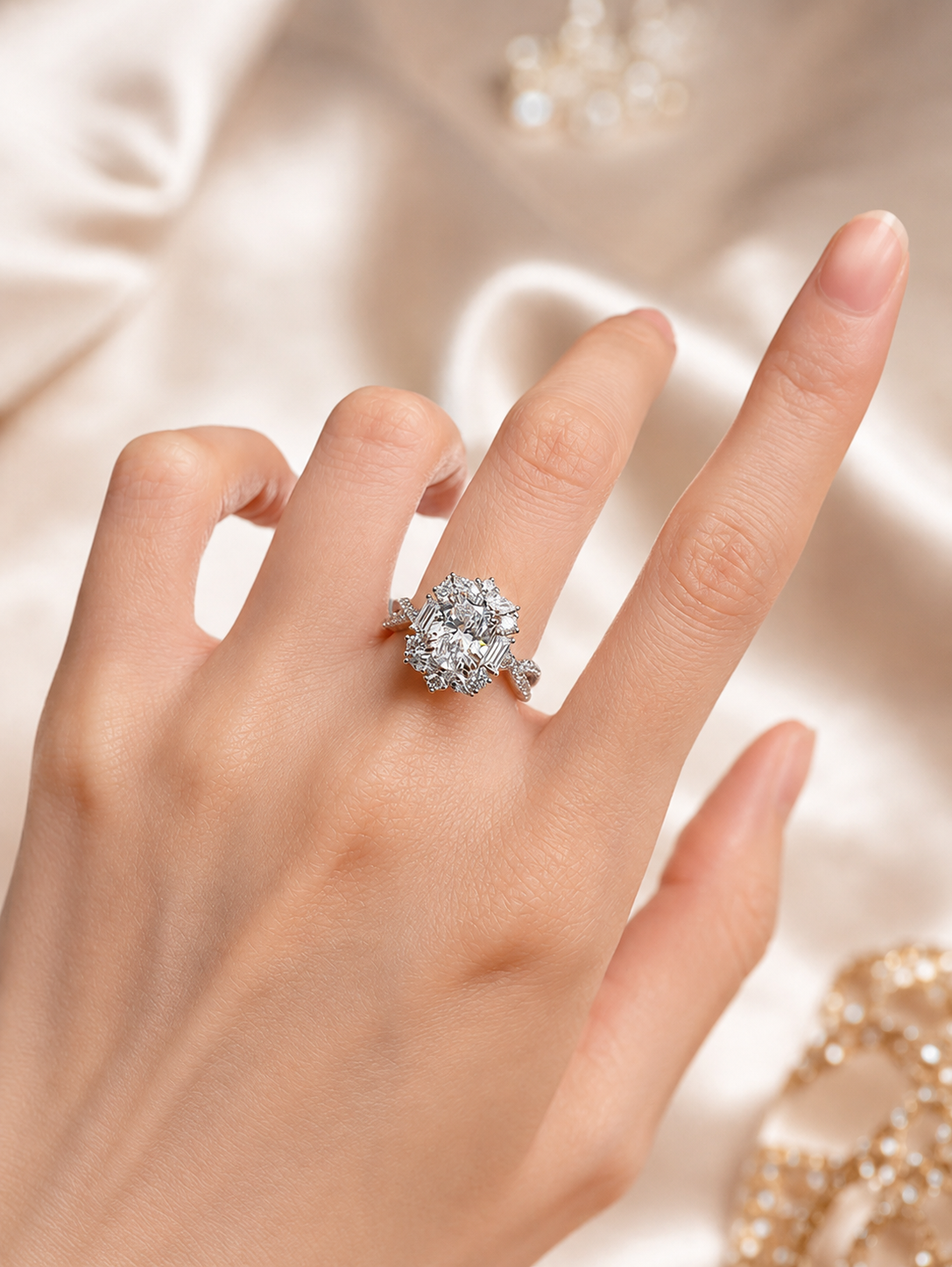Oval 1ct Moissanite Ring – 925 Sterling Silver Engagement Ring | SEÓRA