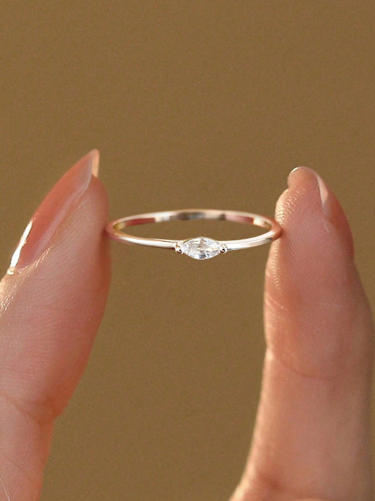 Marquis Cut Zircon in Sterling Silver Ring | SEÓRA