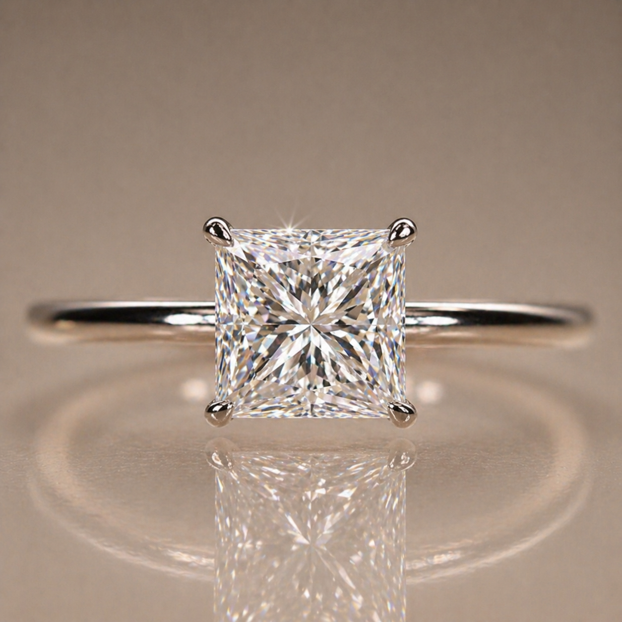 Custom Cut Solitaire 18K Gold or Silver Ring | SEÓRA