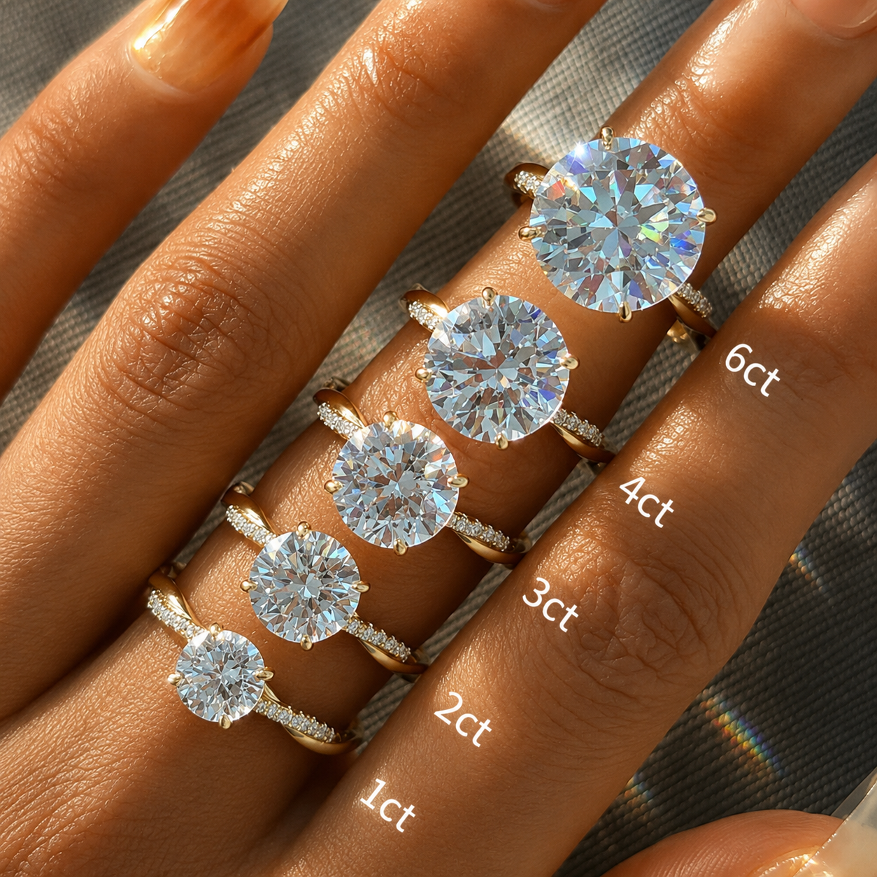 Custom Moissanite Engagement Ring | 1–6 CT | All Stone Cuts | 925 Sterling Silver | SEÓRA