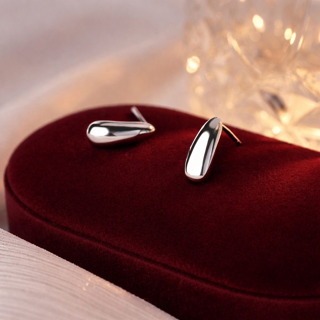 Pure Drop in Sterling Silver Stud Earrings |SEÓRA