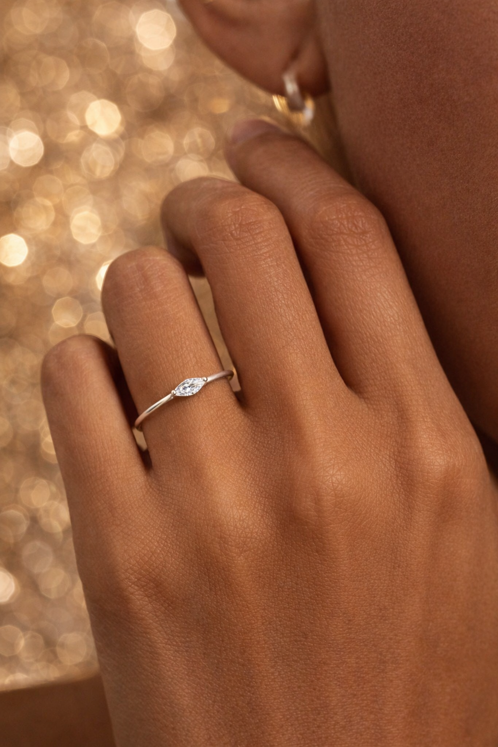 Marquis Cut Zircon in Sterling Silver Ring | SEÓRA