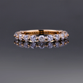2mm Moissanite Half Eternity Ring in 18K Gold | Minimalist Wedding Band |  SEORA