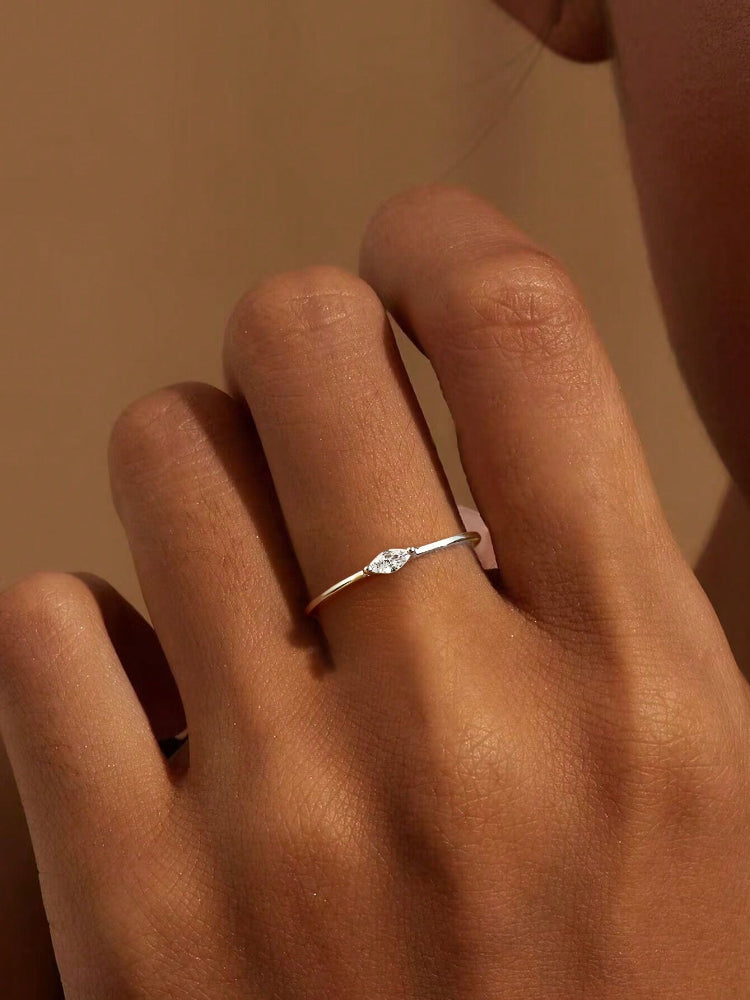 Marquis Cut Zircon in Sterling Silver Ring | SEÓRA