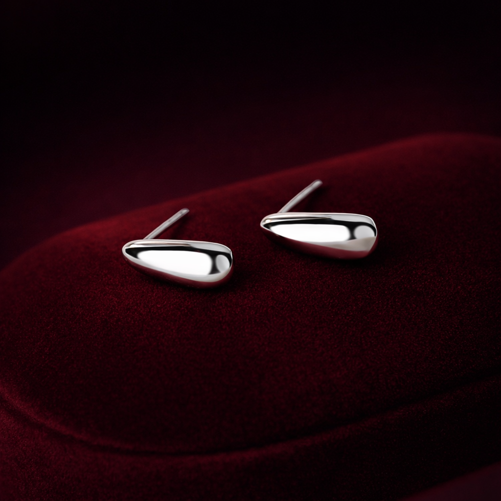 Pure Drop in Sterling Silver Stud Earrings |SEÓRA