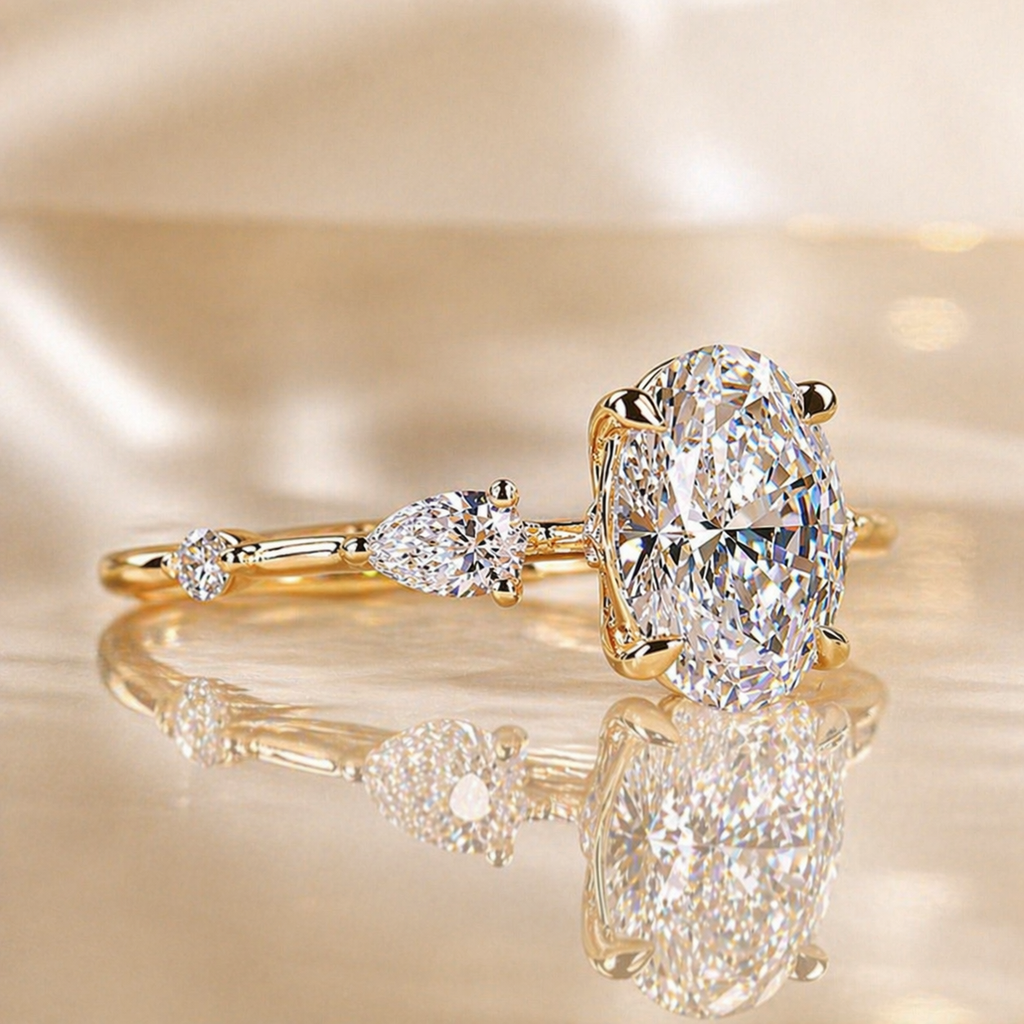 Oval Moissanite Ring 2CT in 18K Gold – Engagement Ring | SEÓRA