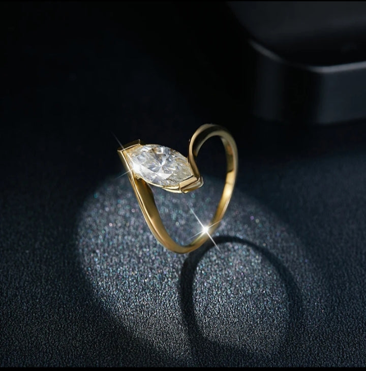 Marquis Cut 1CT Moissanite in Sterling Silver Ring | SEÓRA