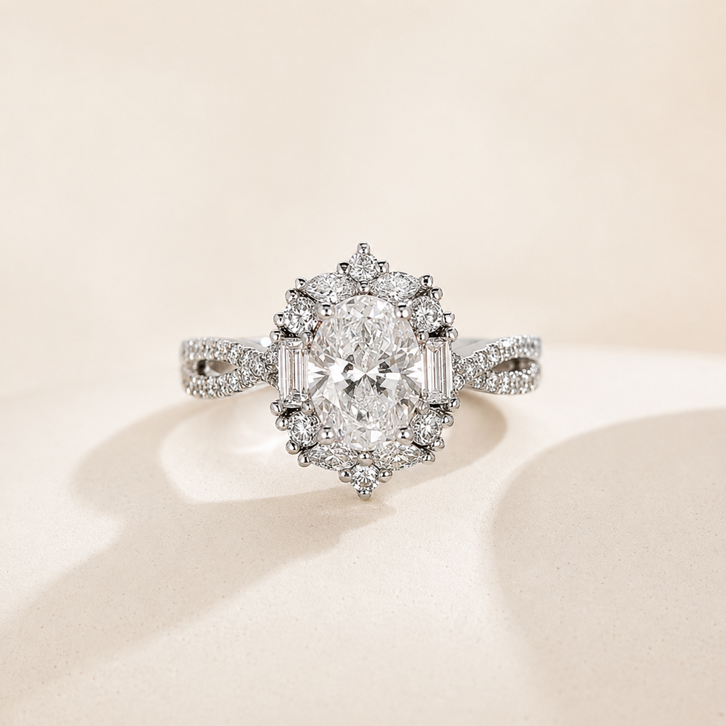 Oval 1ct Moissanite Ring – 925 Sterling Silver Engagement Ring | SEÓRA