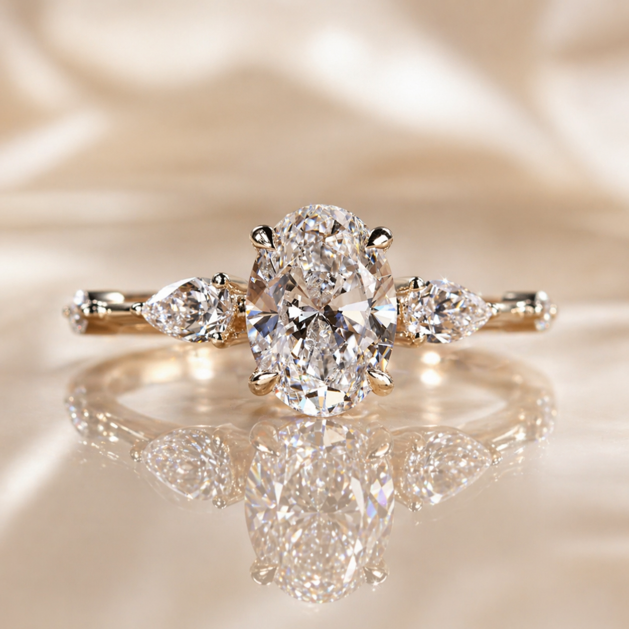 Oval Moissanite Ring 2CT in 18K Gold – Engagement Ring | SEÓRA