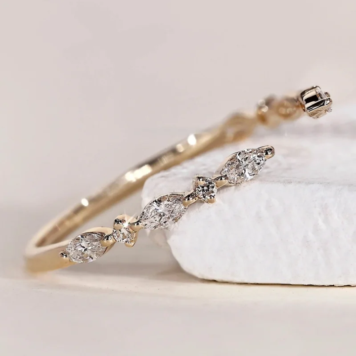 Open Marquise Moissanite Ring in 18K Gold | SEÓRA