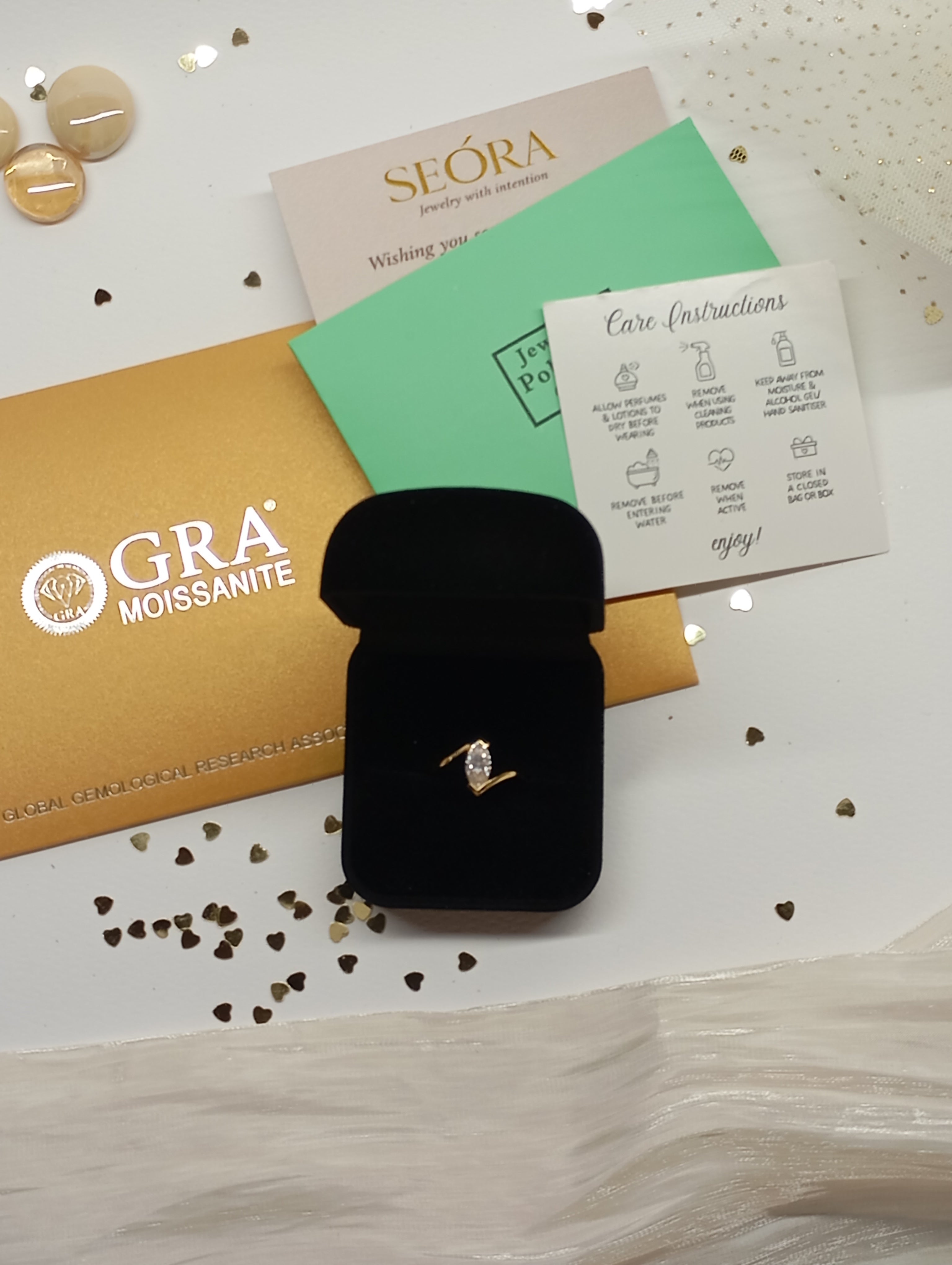 Marquis Cut 1CT Moissanite in Sterling Silver Ring | SEÓRA