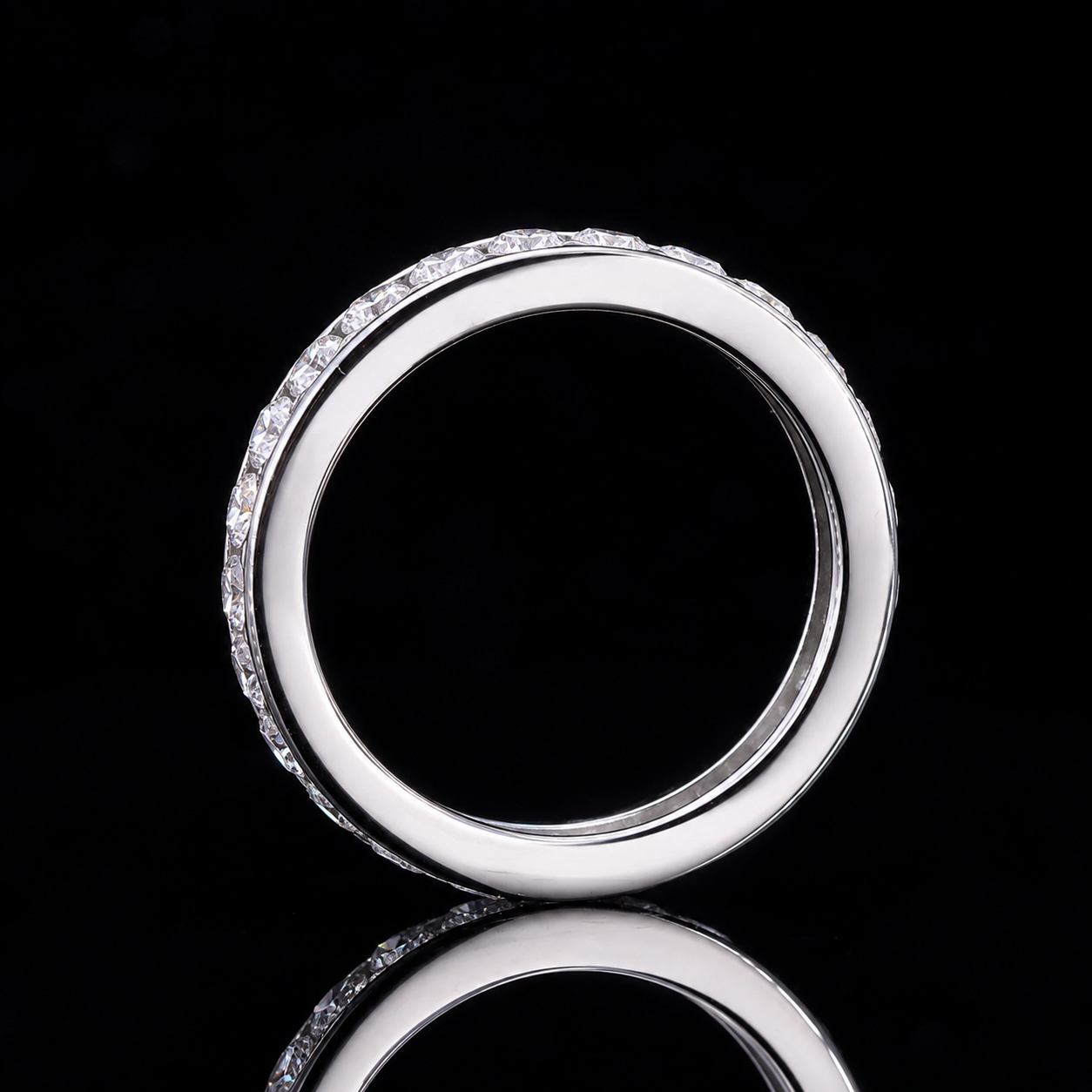 Moissanite Eternity Ring | 925 Sterling Silver Wedding Band | Anniversary Ring