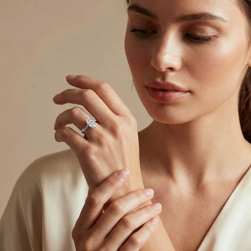 Marquise 2CT Moissanite in 18K Gold Ring | SEÓRA
